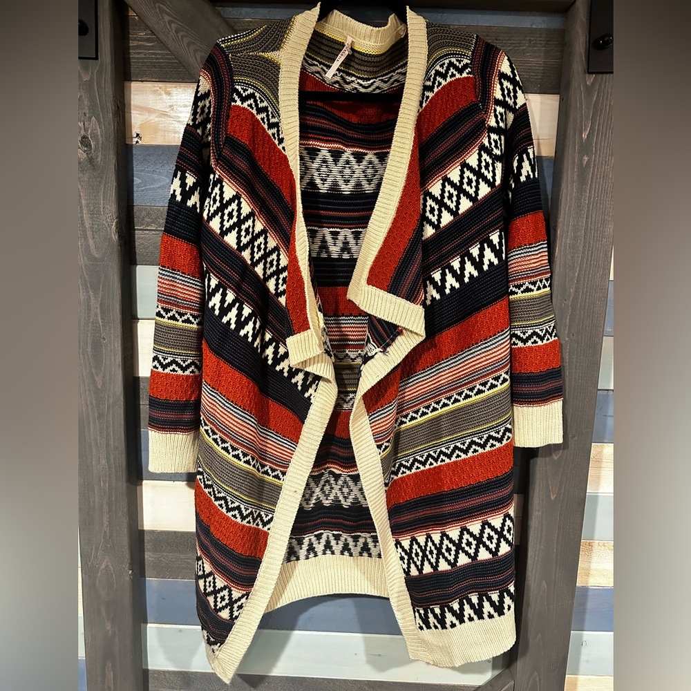 Aztec Multicolor Patterned Cardigan - image 1